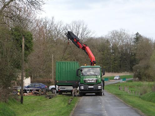 Belval-en-Argonne: werken aan de kijkhut bijna afgelopen.